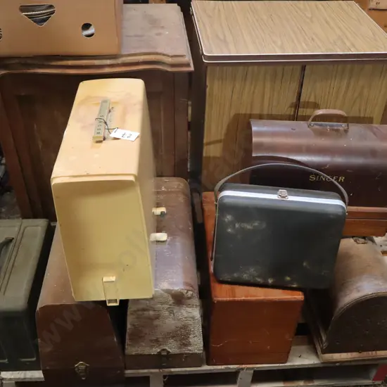 Pallet Lot Sewing Machines and Sewing Machine Cabinets Ect