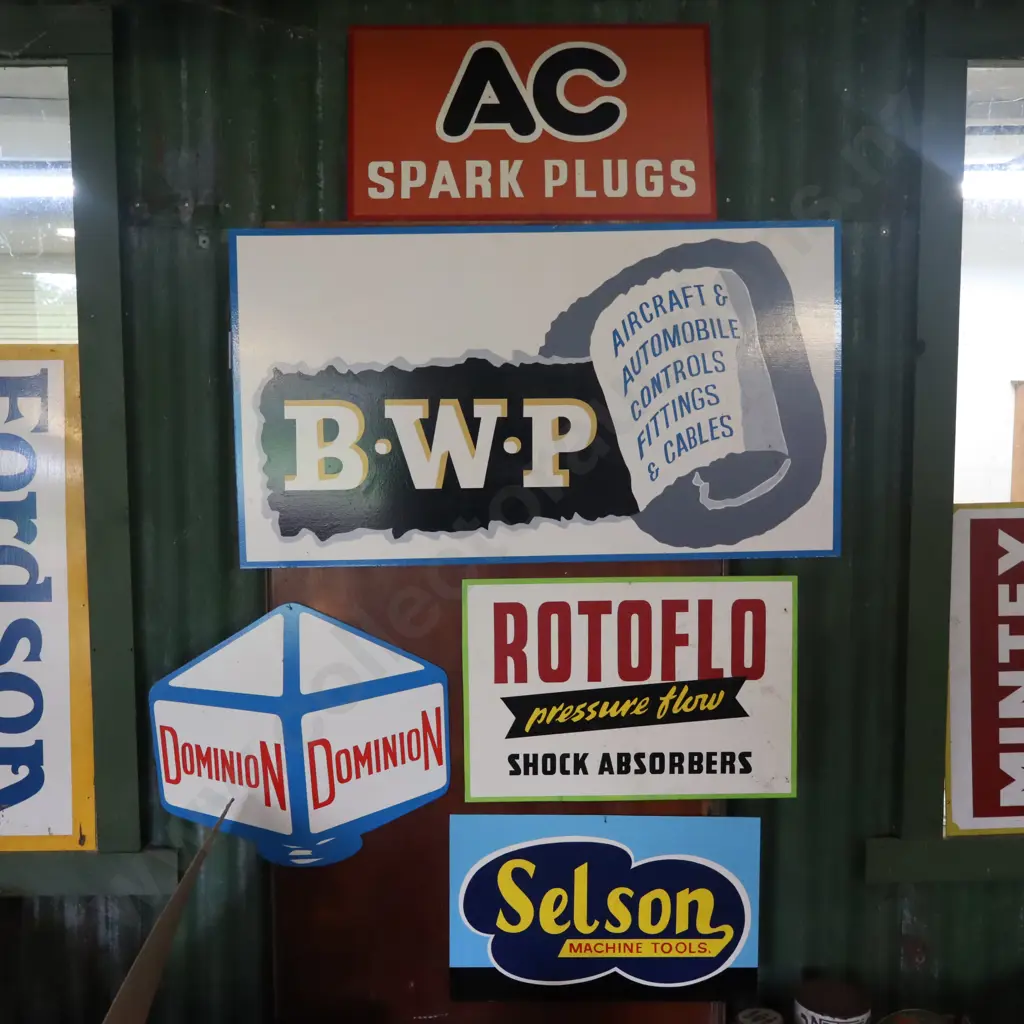 5x Ray Bovey Handpainted Signs BWP, Selson, Rotoflo, Dominion, AC Image 1++