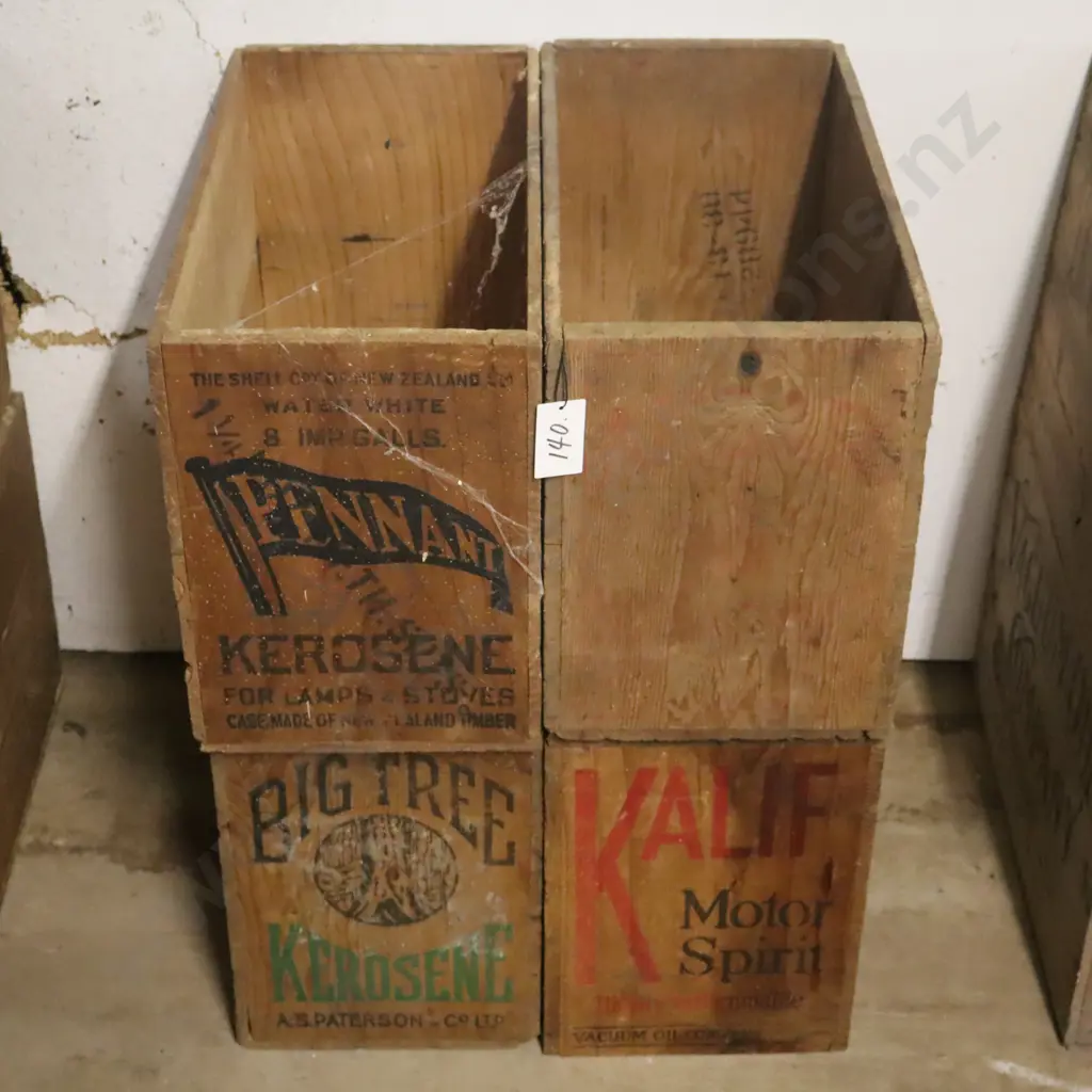Petrol Boxes x 4. Pennant, Akbar, Big Tree, Kalif. Image 1++