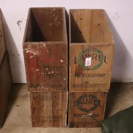 Petrol Boxes x 4. Kalif, Laurel, Laurel, Pratts