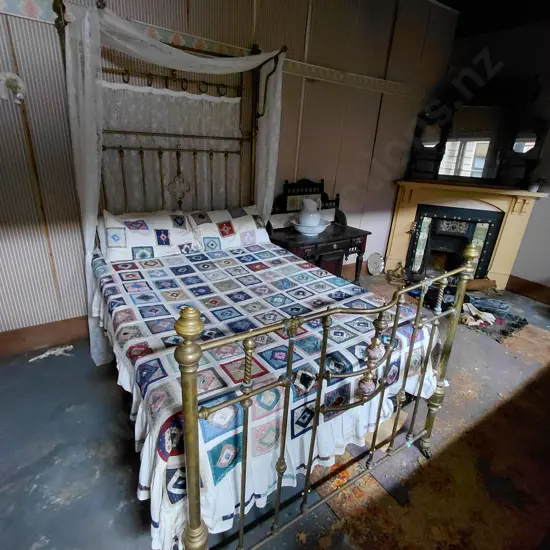 Antique Bed, Mattress, Covers Etc.