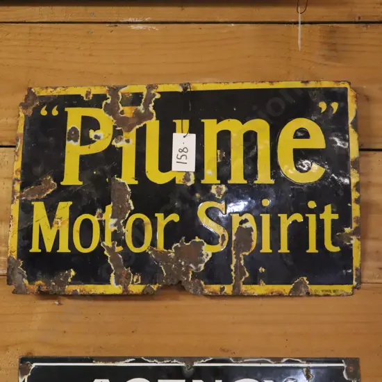 Plume Motor Spirit Enamel Sign
