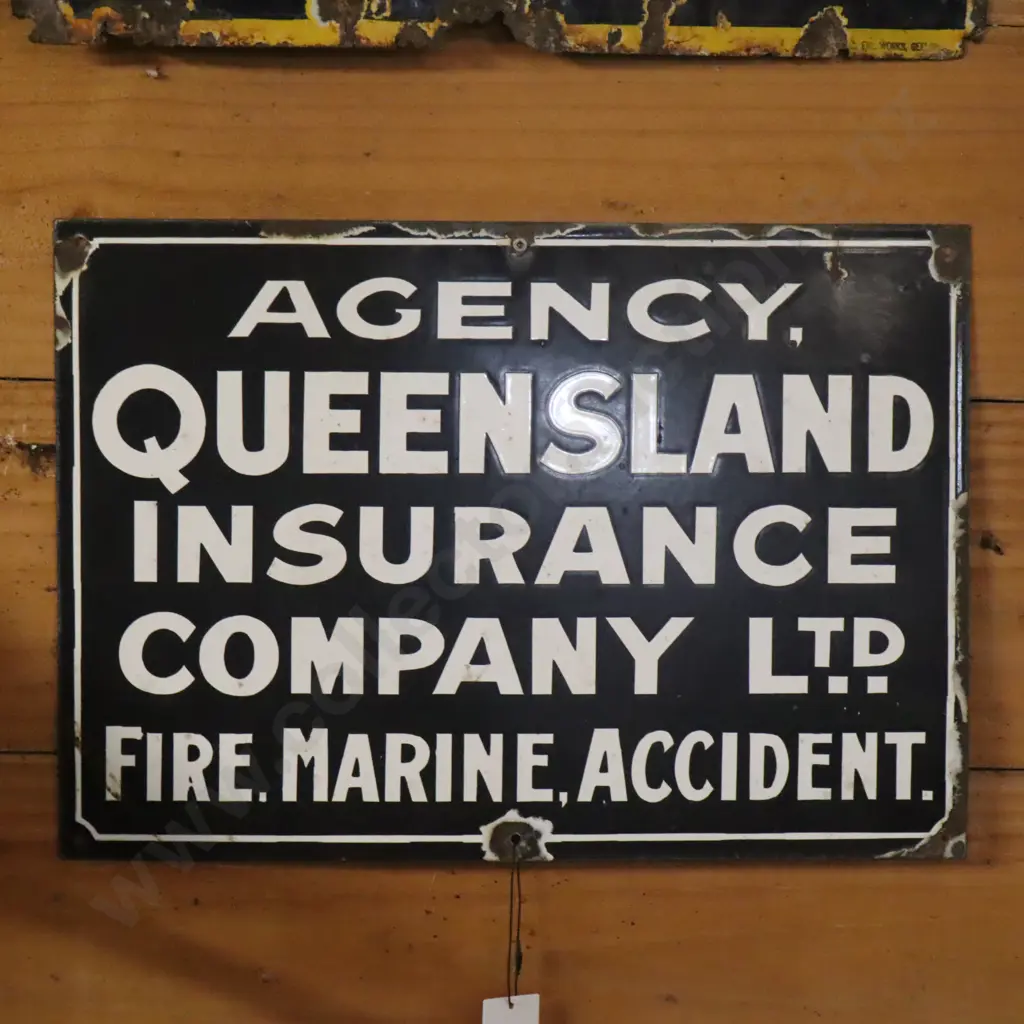 Queensland Insurance Company Enamel Sign Image 1++