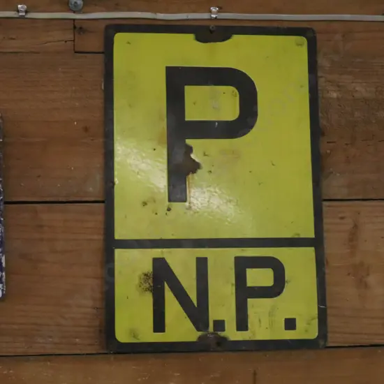 No Parking Enamel Sign