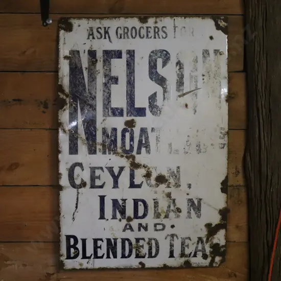 Early Nelson Moate's Teas Enamel Sign 