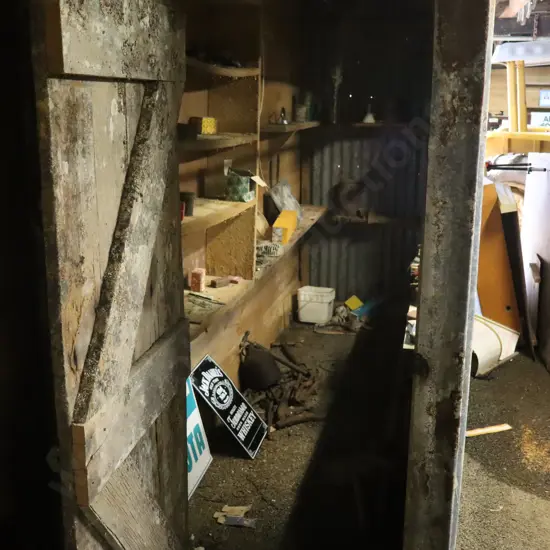 Contents Of Small Indoor Shed With Oil Tins, Tools Ect.