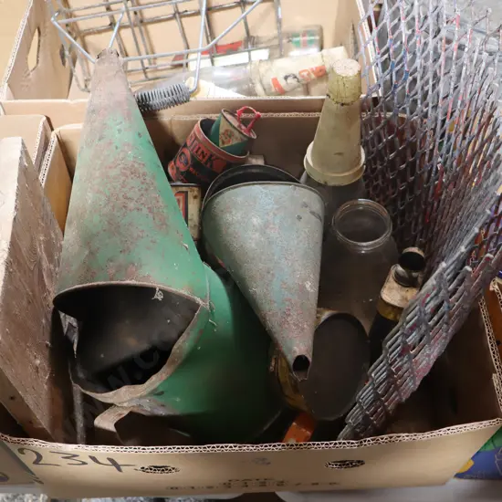 Box Oil Tins, Oil Advertising Ect.