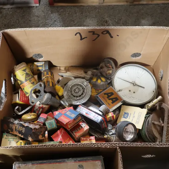 Box Car Badges, Motoring Memoribilia Ect