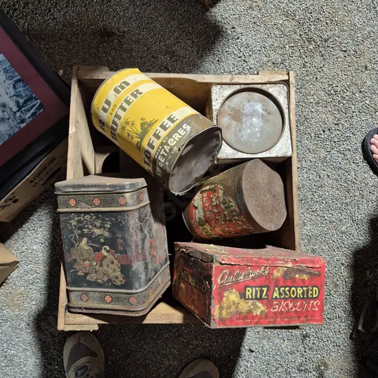 Box Of Confectionary Tins Ect