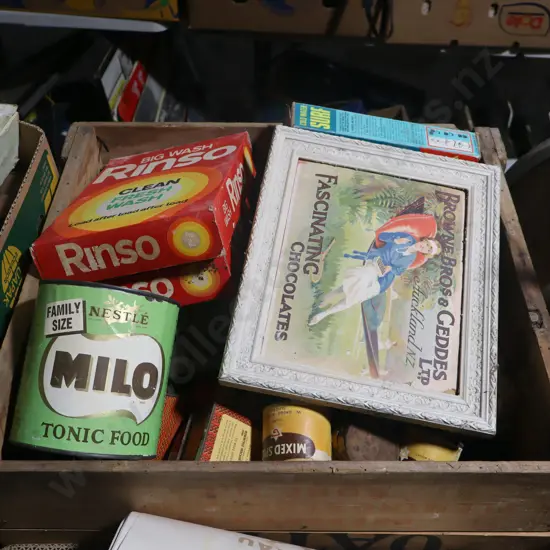 Large Box Vintage Tins Ect