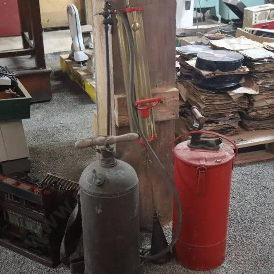 Flame Thrower And Two Brass Pumps