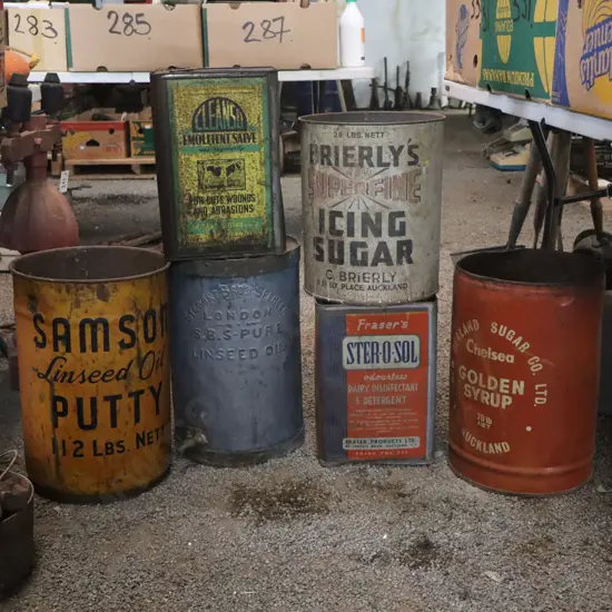 6X Advertising Drums And Tins