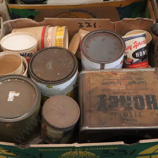Box Honey Tins And Pottles