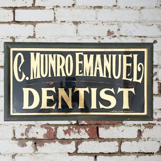 C Munro Emanuel Dentist Gold Leaf Sign
