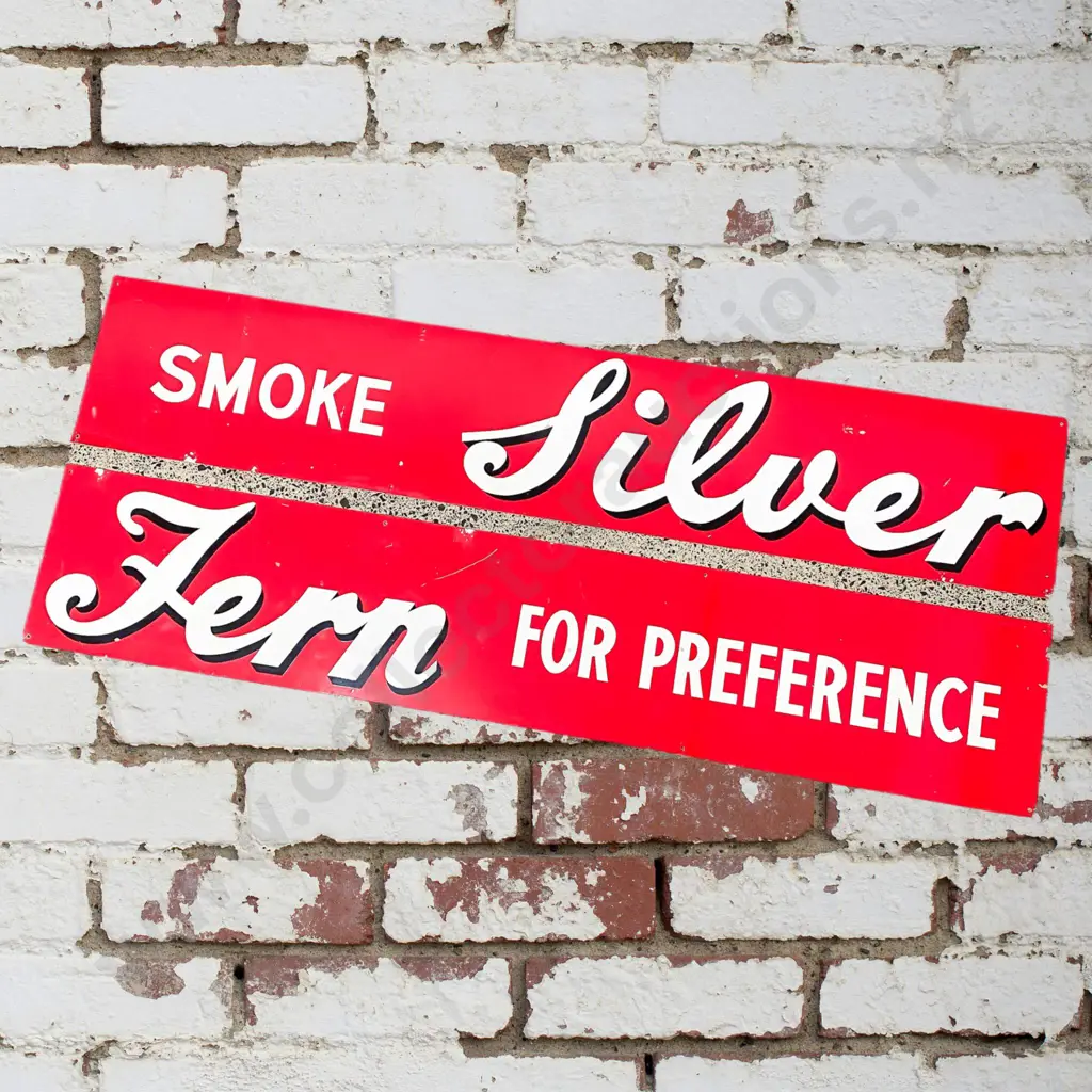 Smoke Silver Fern Tin Sign Image 1++
