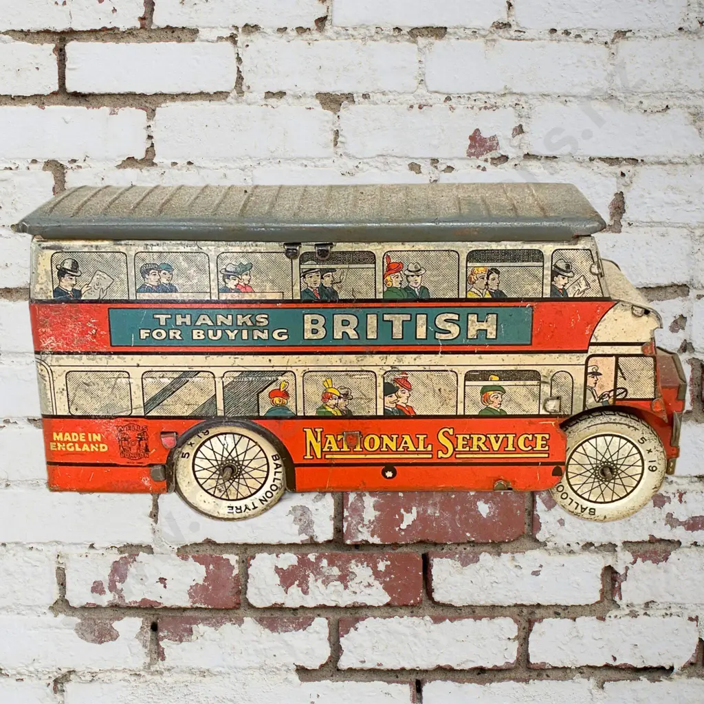 Tin Plate Double Decker Bus Toy Image 1++