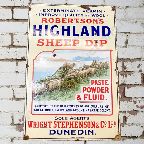 Highland Sheep Dip Enamel Sign