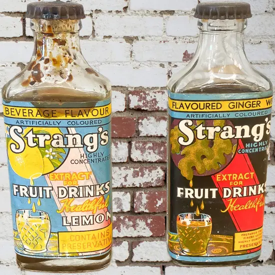Strang's Fruit Syrup Bottles x 2