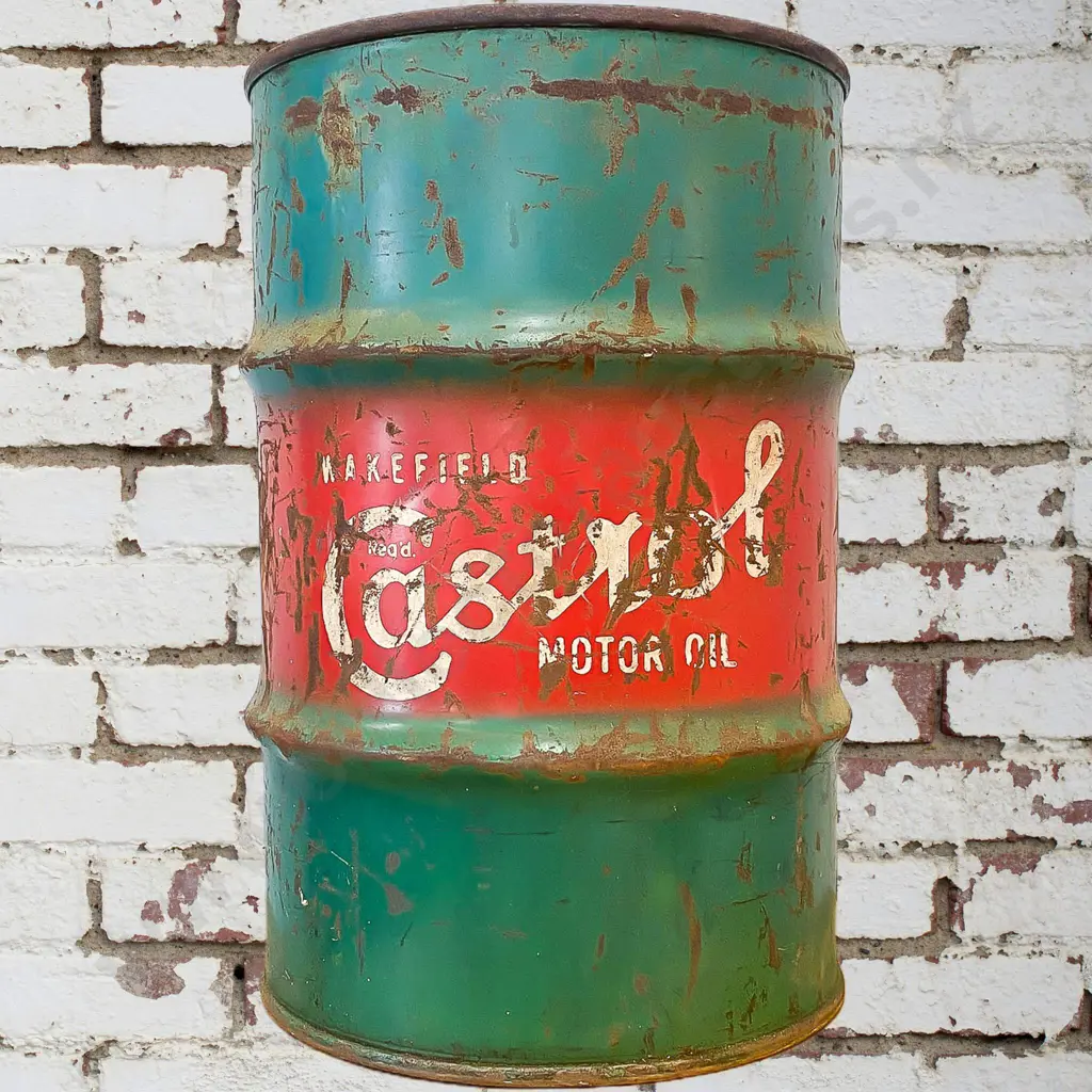 Large Castrol Oil Drum Painted Image 1++