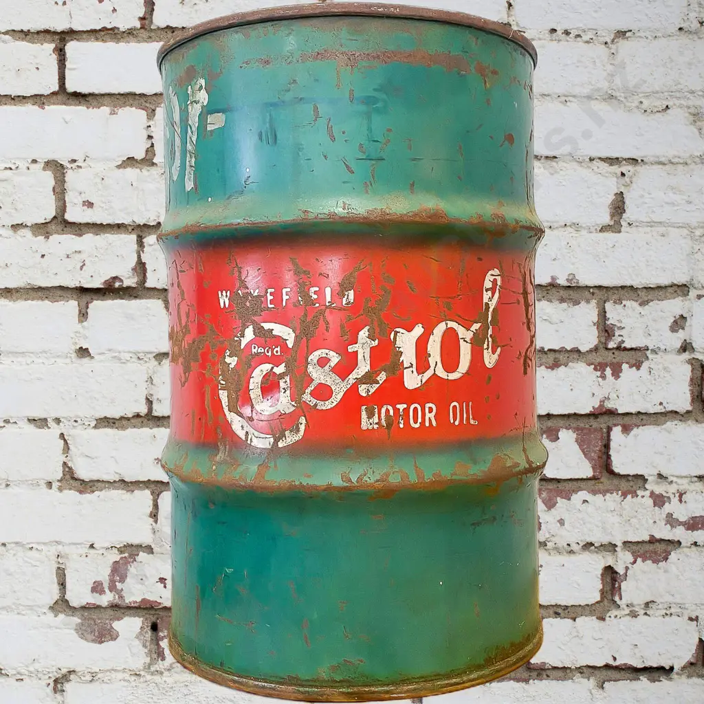 Large Castrol Oil Drum Painted Image 1++