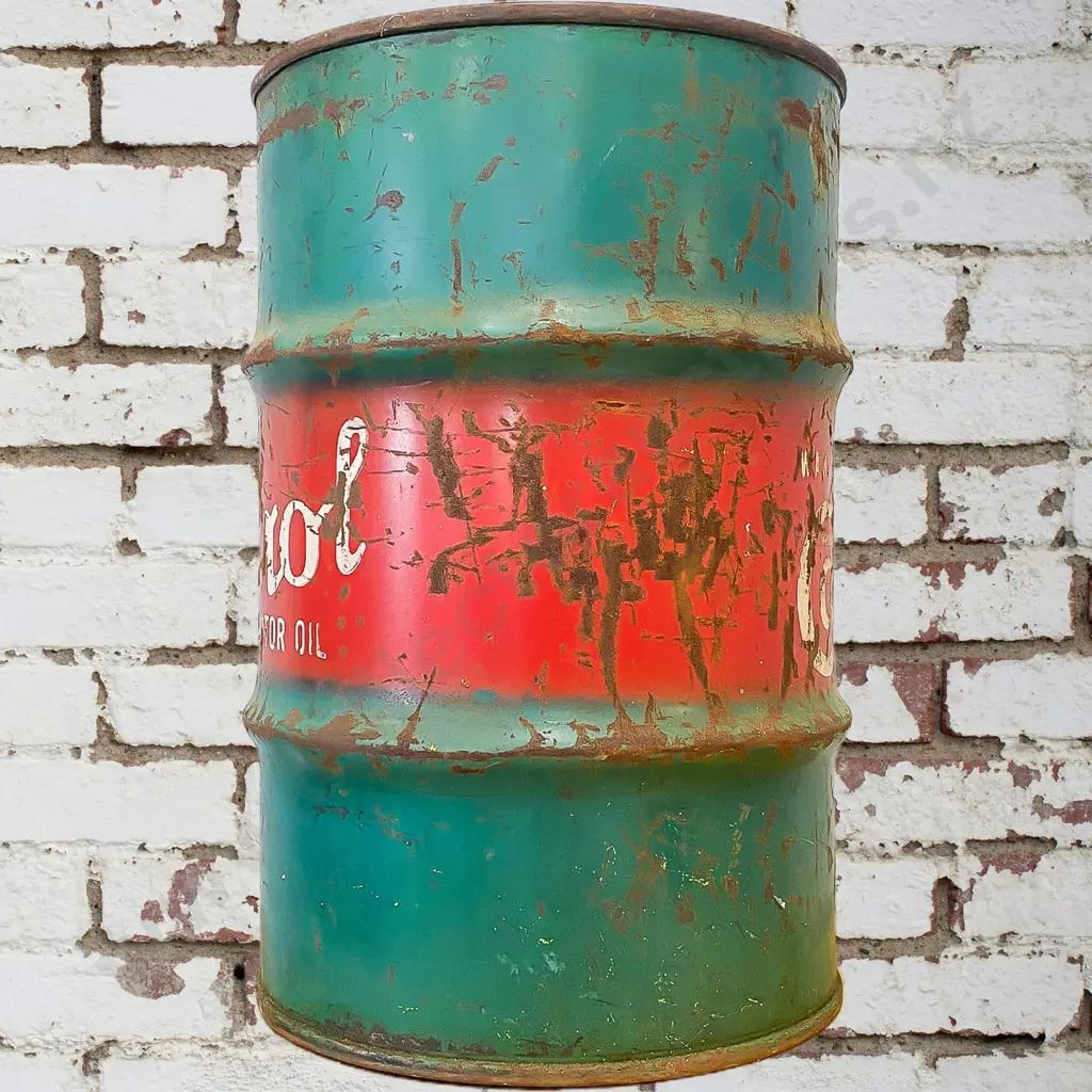Large Castrol Oil Drum Painted Image 1++