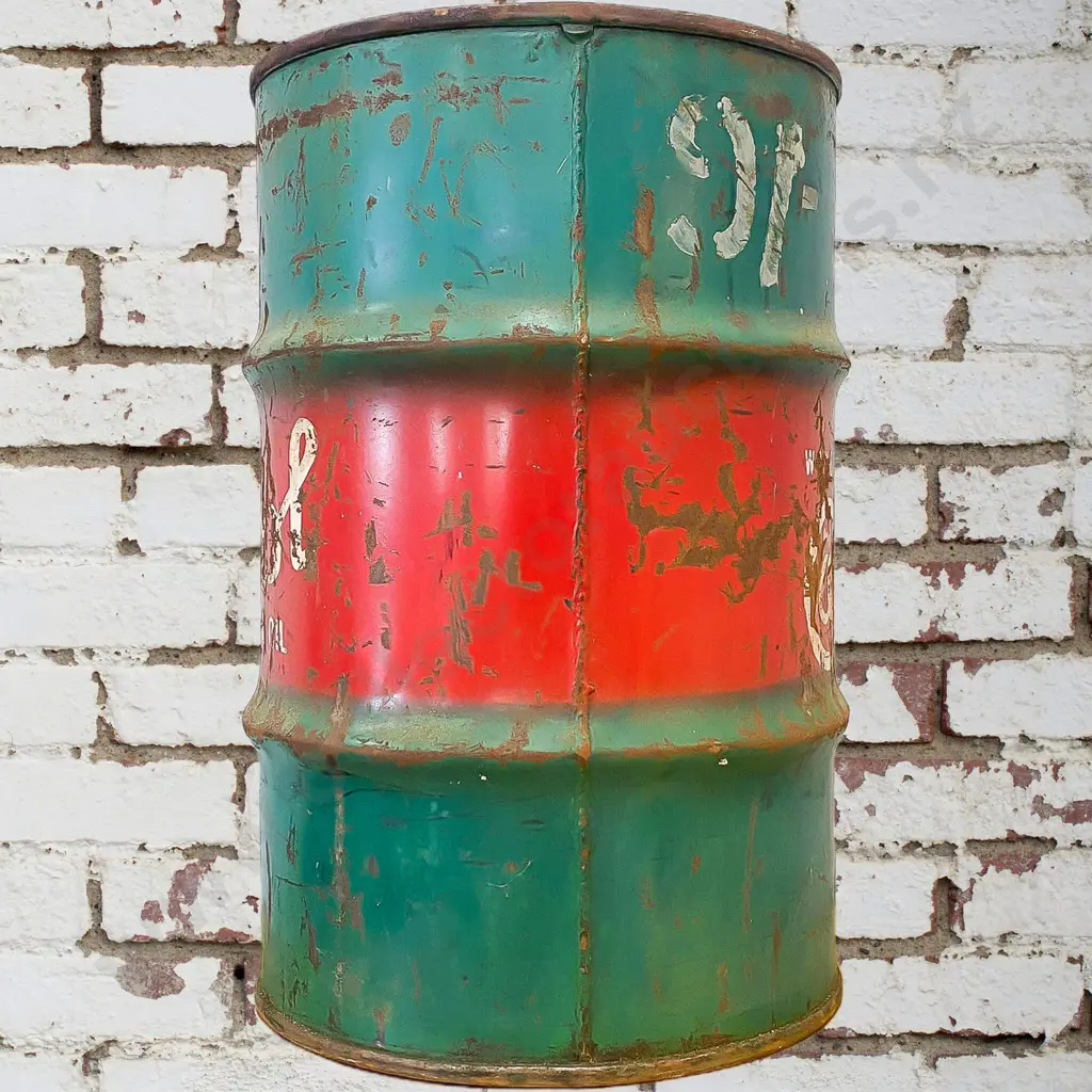 Large Castrol Oil Drum Painted Image 1++
