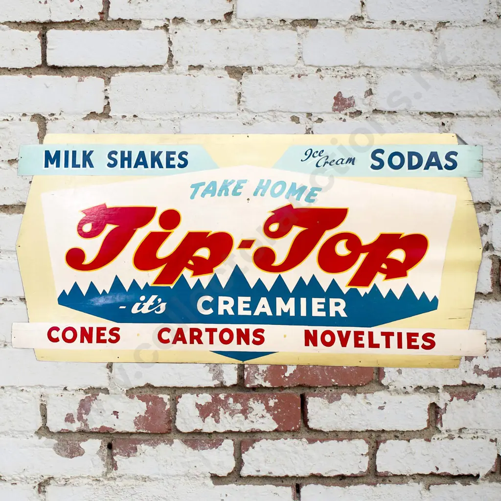 Tip Top Large Hand Painted Menu Sign Image 1++