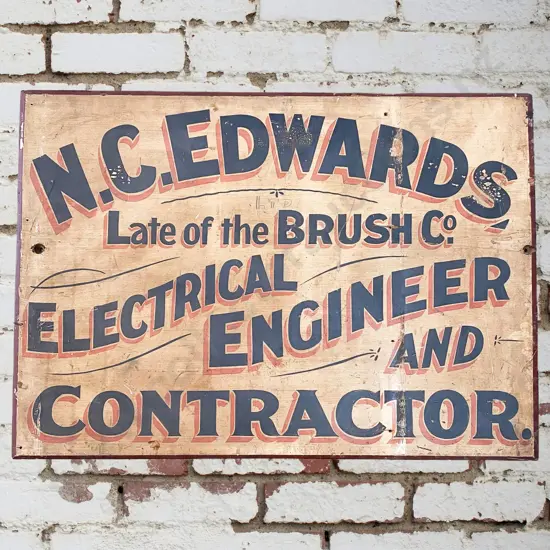 N C Edwards Early Auckland Kauri Sign