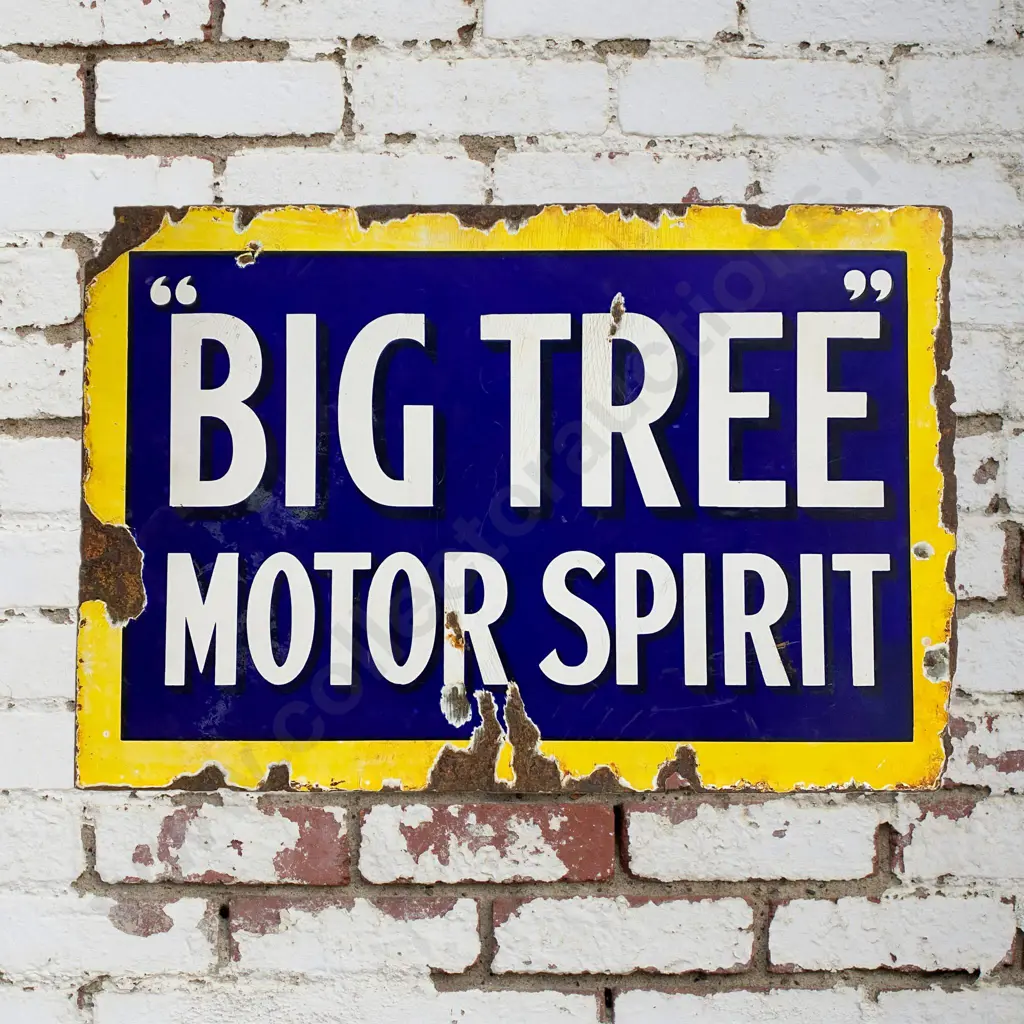 Big Tree Motor Spirit Enamel Sign Double Sided Image 1++