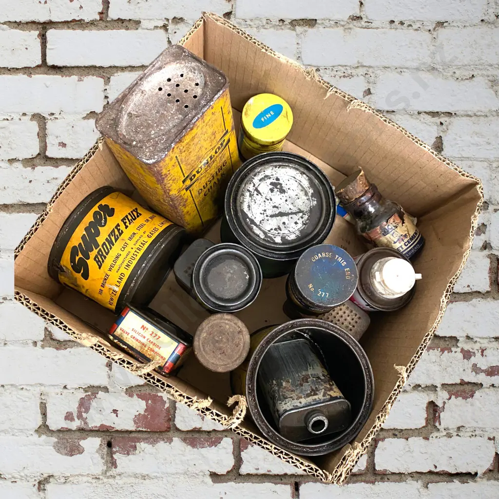 Box Lot of Old Tins Image 1++