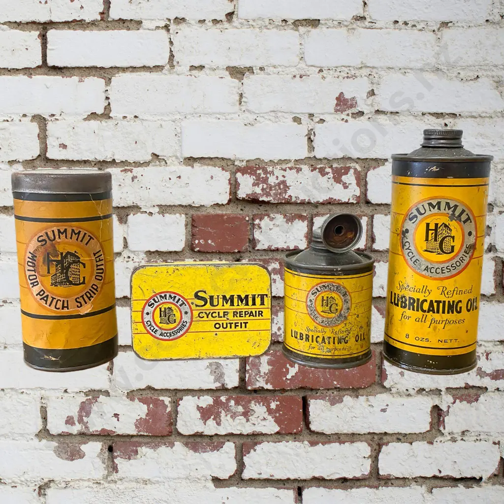 4 x Summit Cycle Oil Tins (Hope Gibbons Ltd) Image 1++