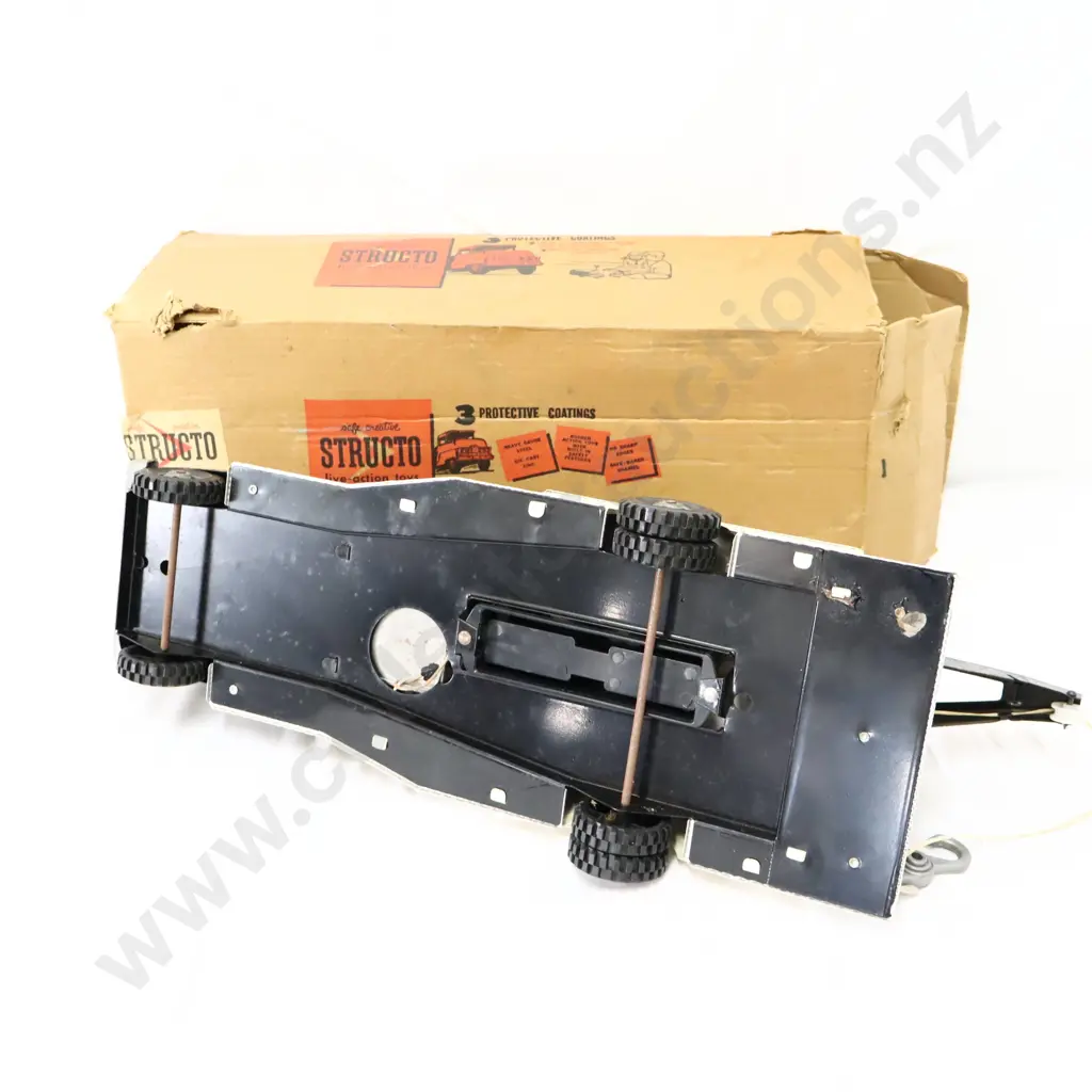 Boxed Structo Power Wrecker Black/White Pressed Stel Tow Truck Image 1++
