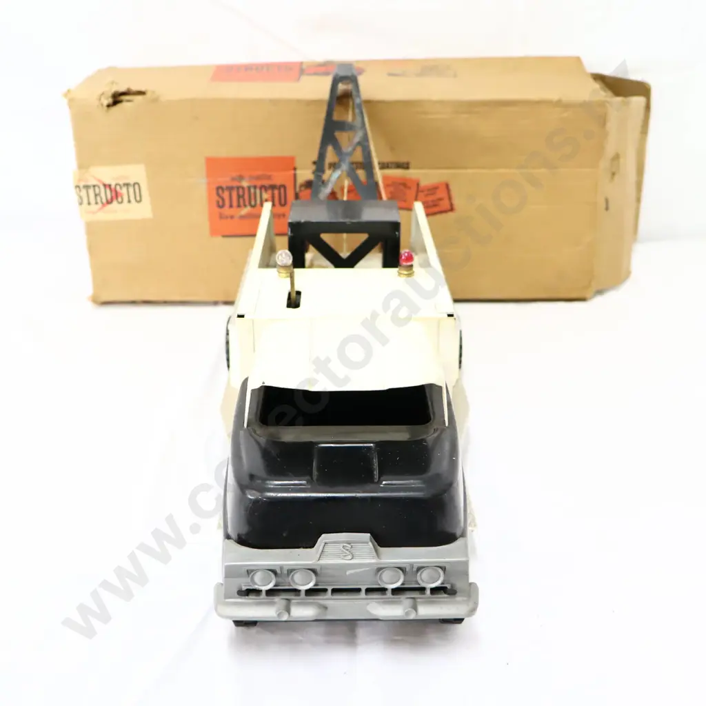 Boxed Structo Power Wrecker Black/White Pressed Stel Tow Truck Image 1++