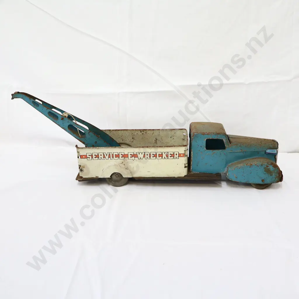 Wyandotte Wrecker E Service Blue/White Pressed Steel Tow Truck Image 1++