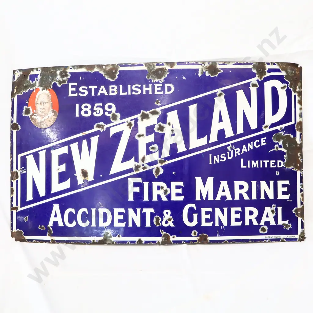 New Zealand Insurance Enamel Sign Image 1++