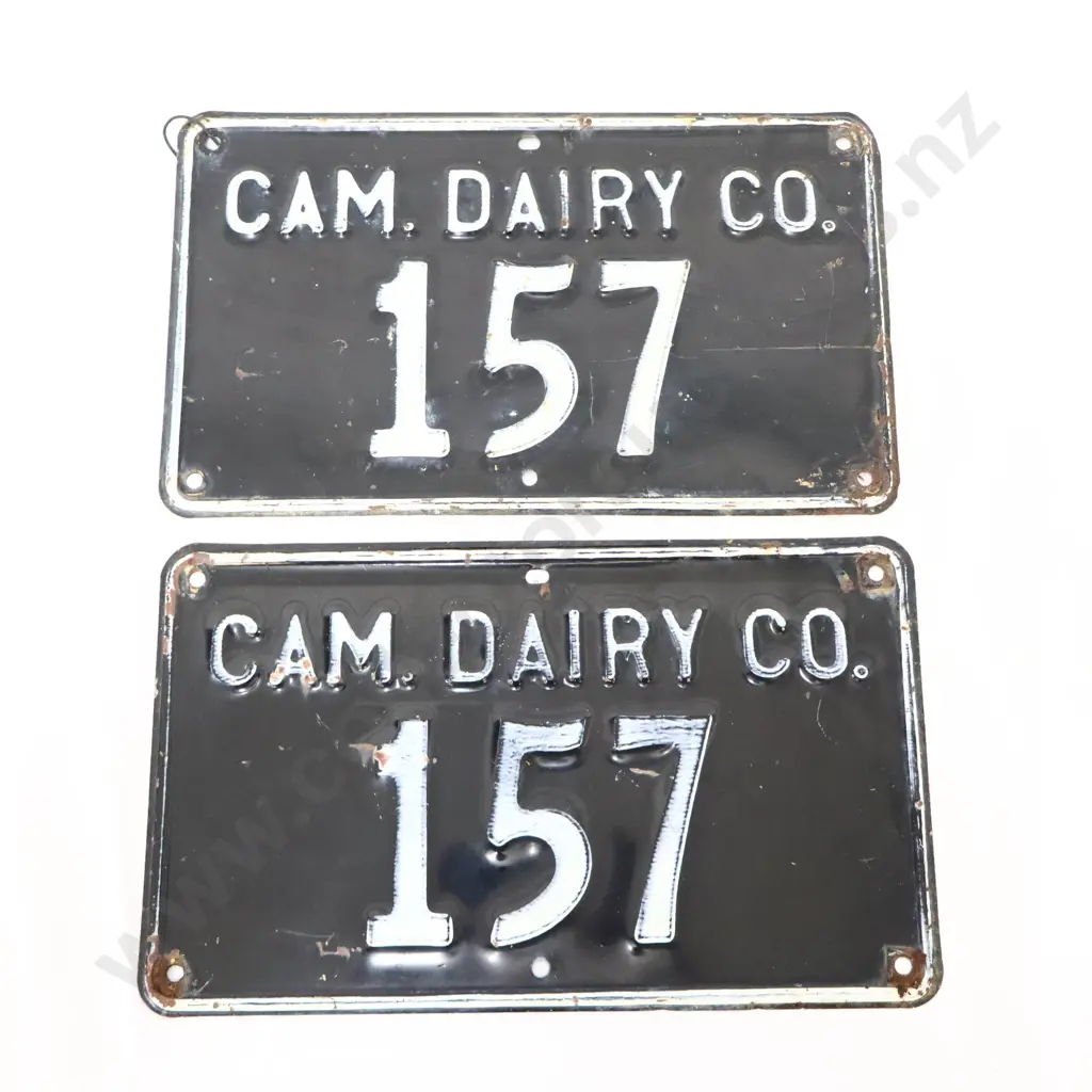 PAIR Cambridge Dairy Co  License Plates Image 1++