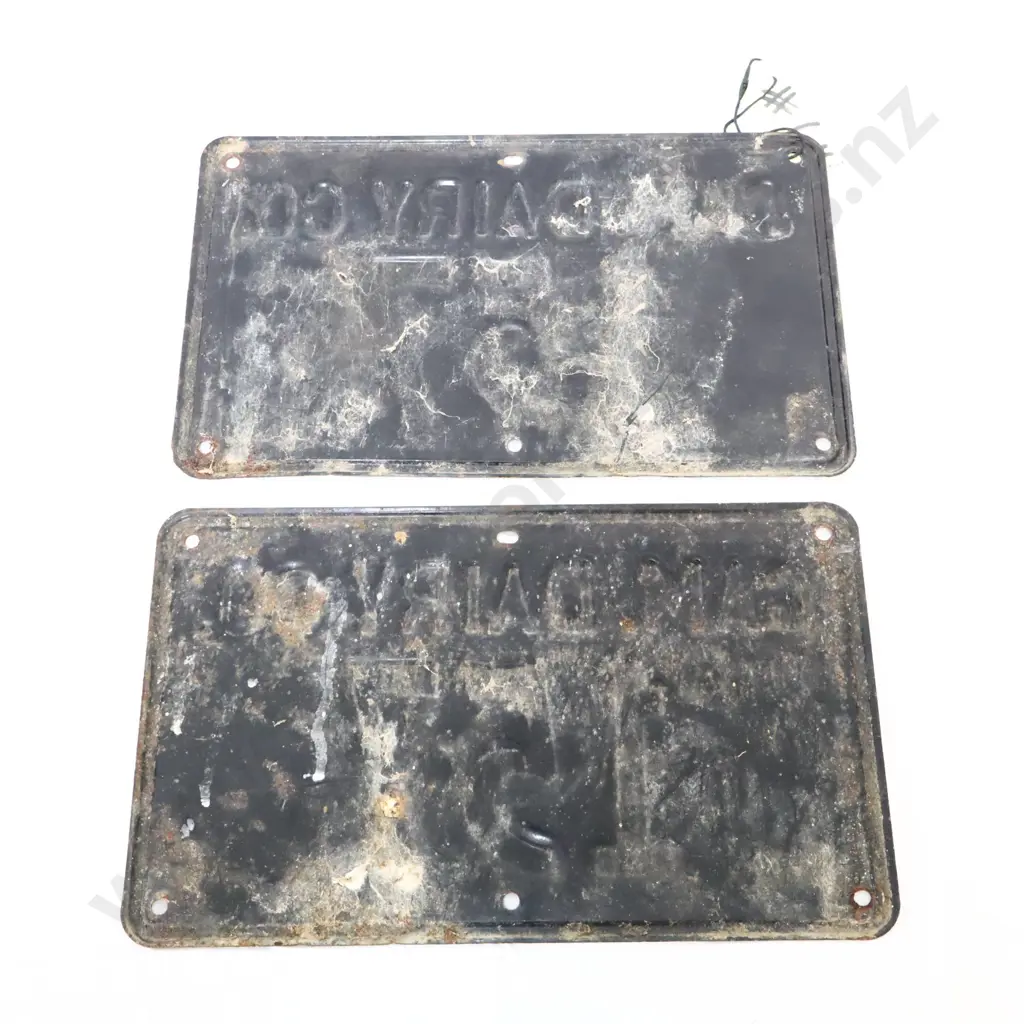 PAIR Cambridge Dairy Co  License Plates Image 1++