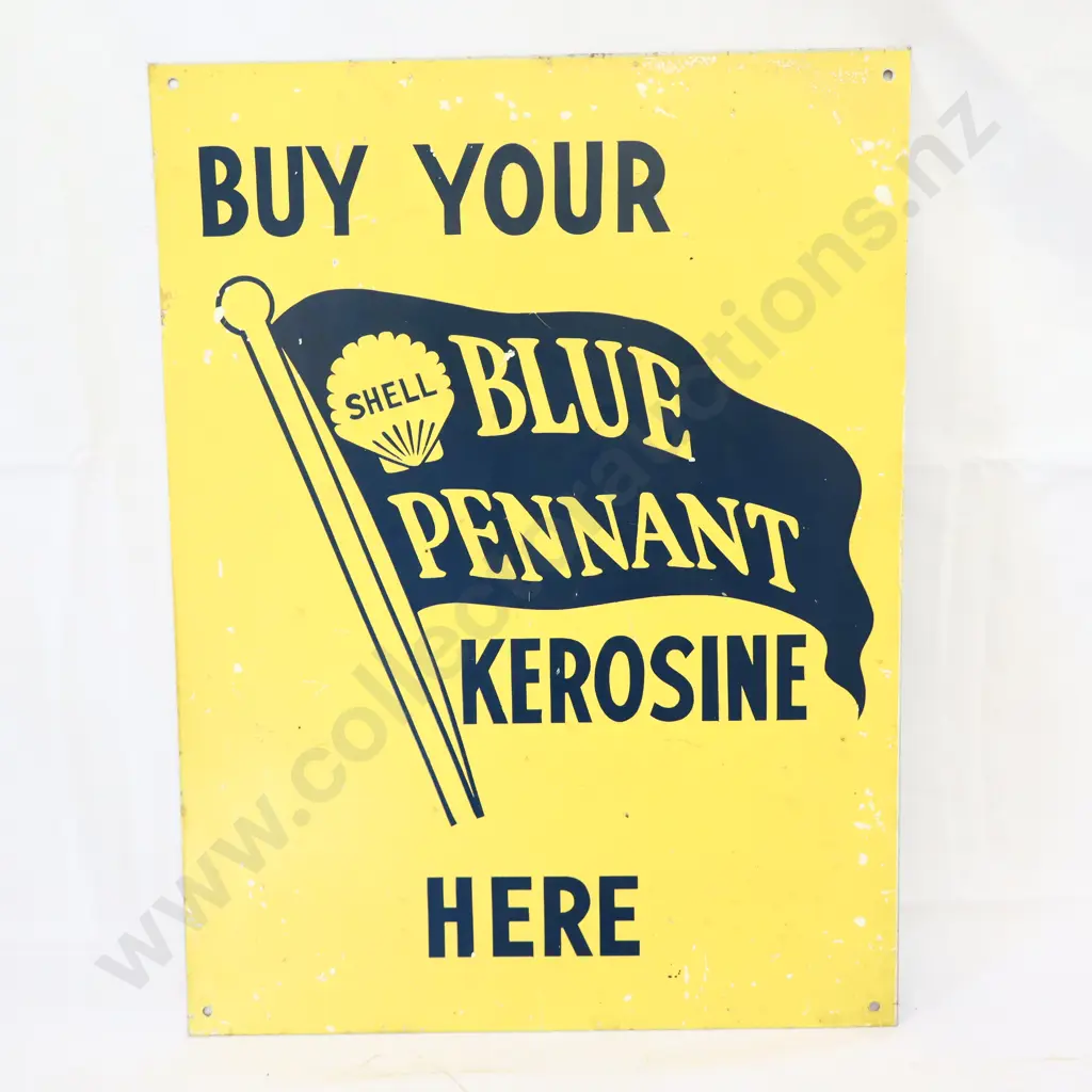 Shell Blue Pennant Kerosene Petrol Bowser Sign Image 1++