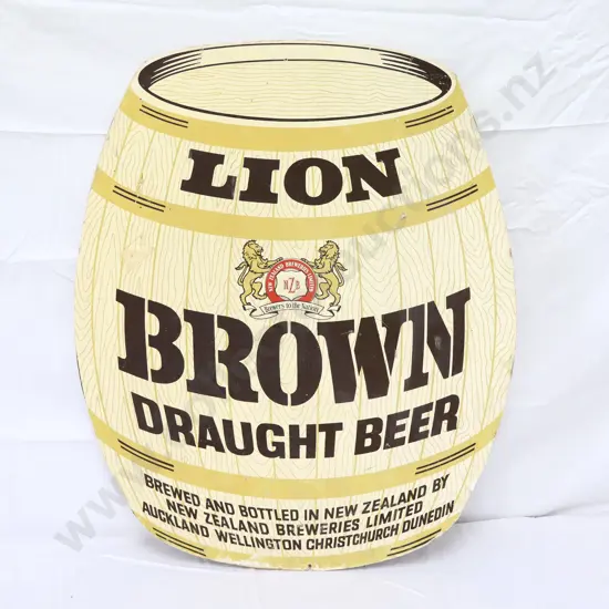 Lion Brown Draught Beer Card Sign