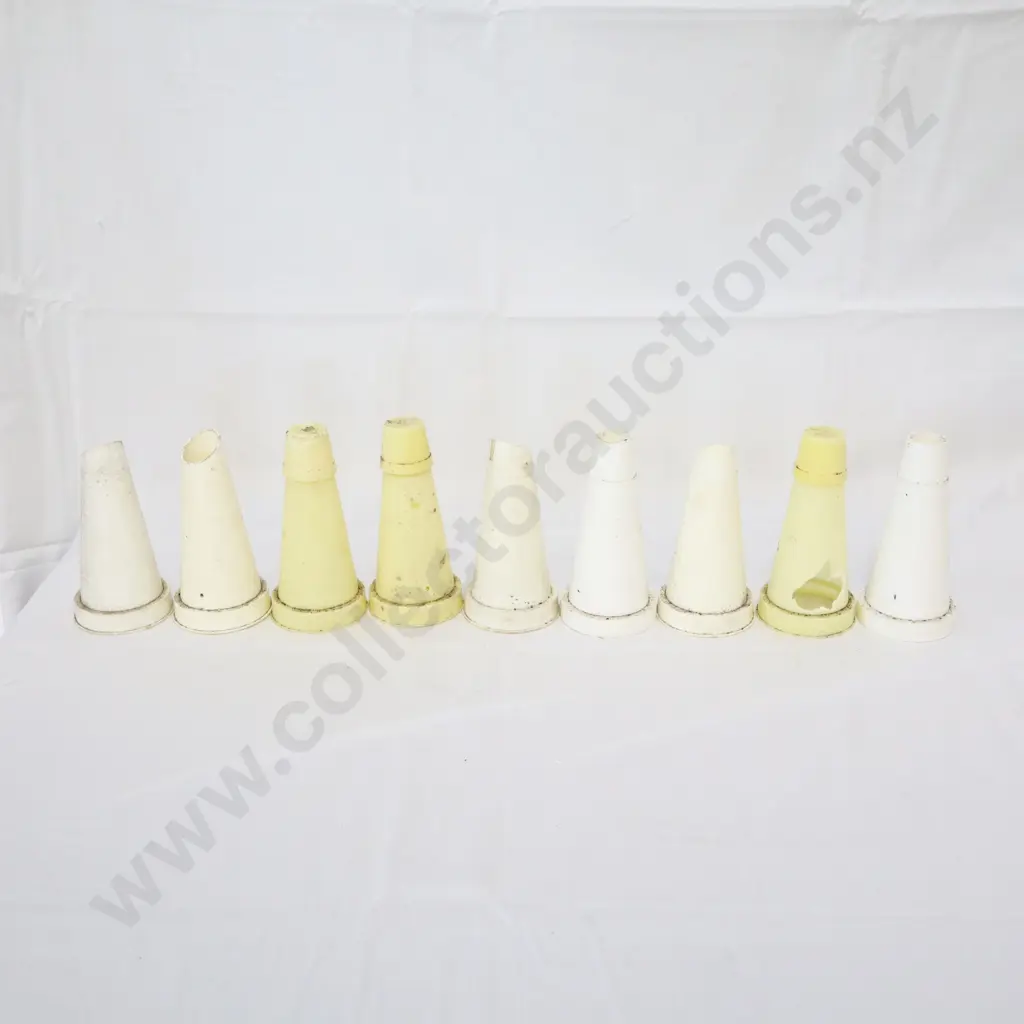 White Plastic Oil Bottle Tops x 9  Image 1++