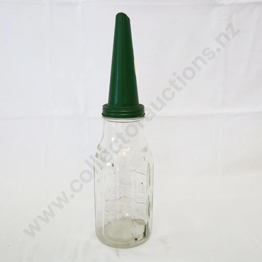 Castrol Oil Bottle with REPRODUCTION Tin Top Image 1++