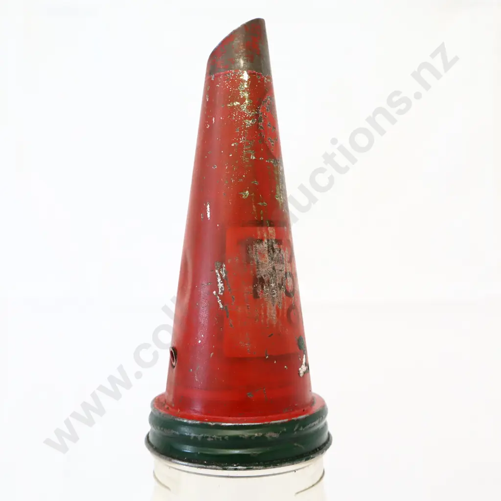 Texaco Oil Bottle Tin Top on Pint Bottle Image 1++