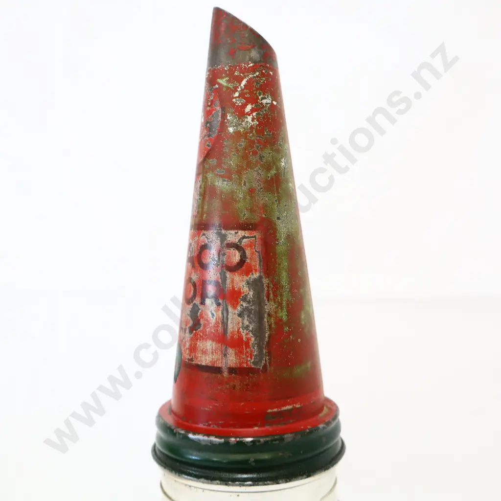 Texaco Oil Bottle Tin Top on Pint Bottle Image 1++