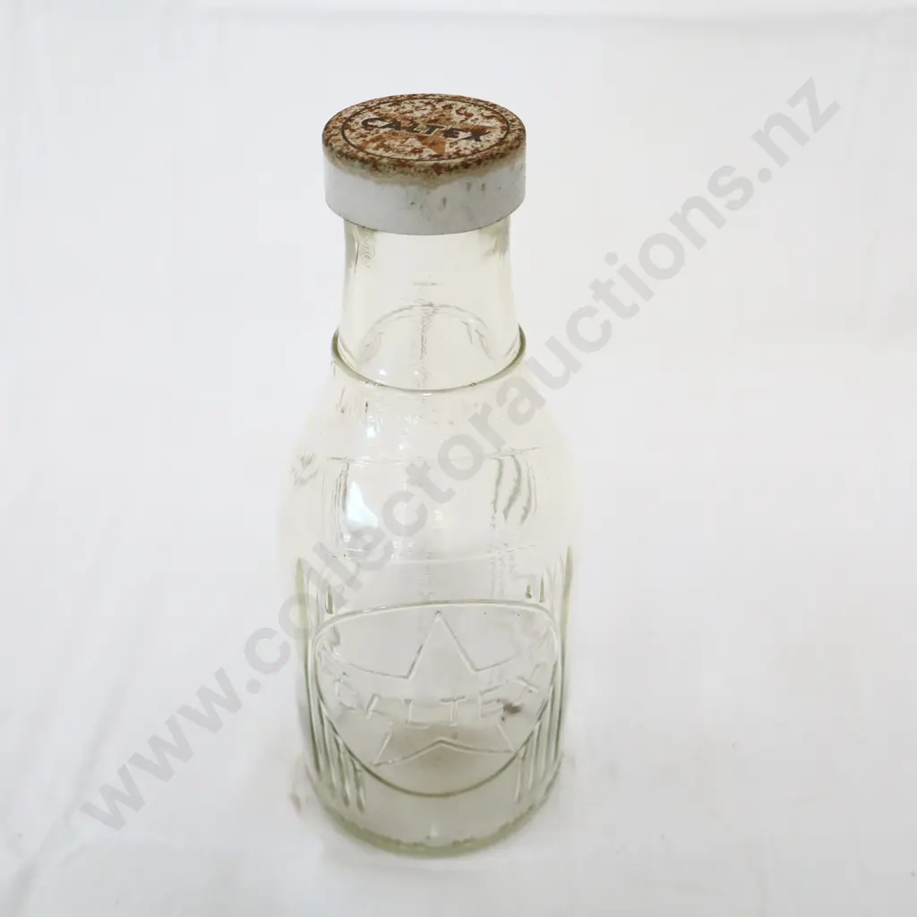 Caltex Oil Bottle Pint Original Cap Image 1++
