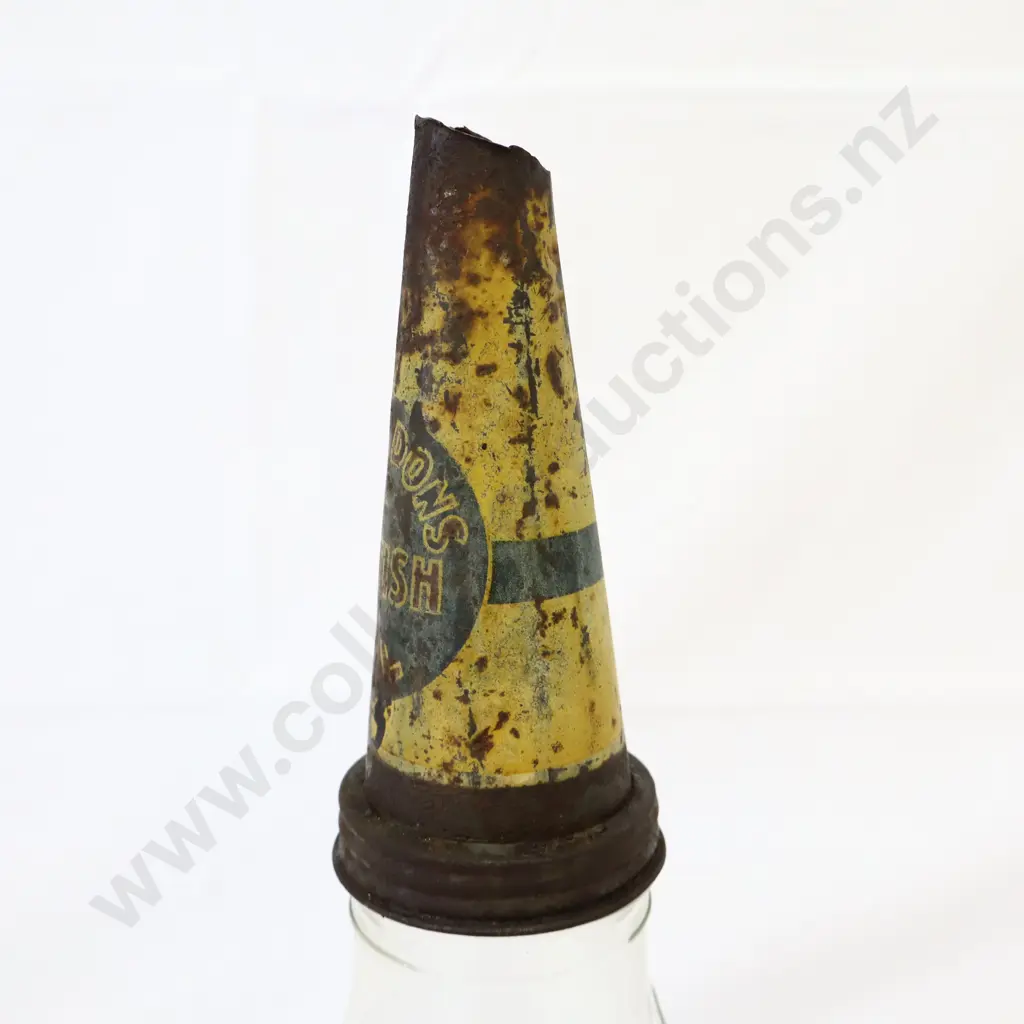 RARE Early British Snowdens Oil Bottle Top On Quart Bottle  Image 1++