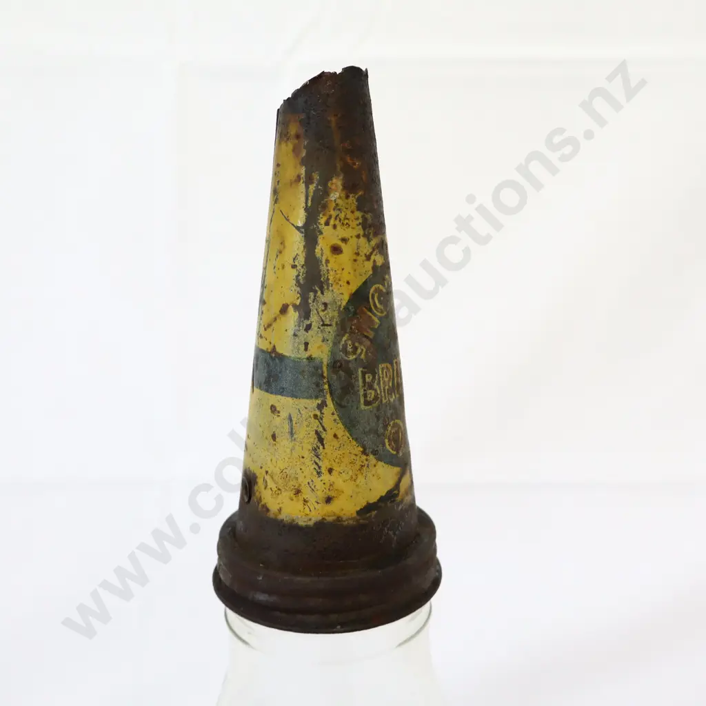 RARE Early British Snowdens Oil Bottle Top On Quart Bottle  Image 1++
