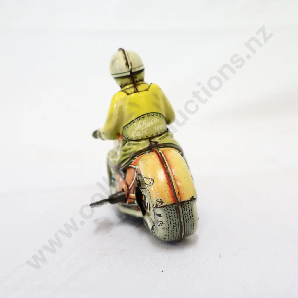 SCHUCO Carl 1005 Clockwork Western German Tin Toy Motorcycle Image 1++