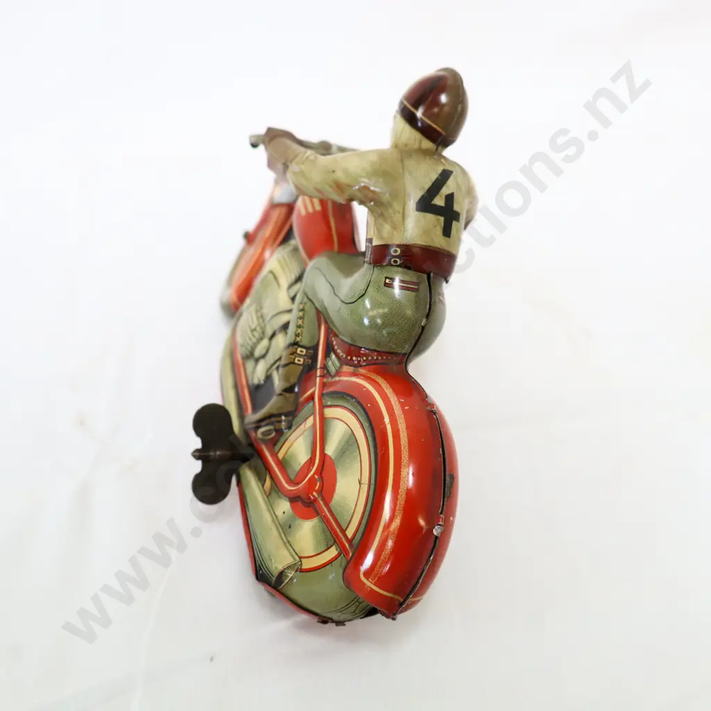 TECHNOFIX Motorcycle GE 258 Rider No 4 Clockwork Made in US Zone Germany  Image 1++