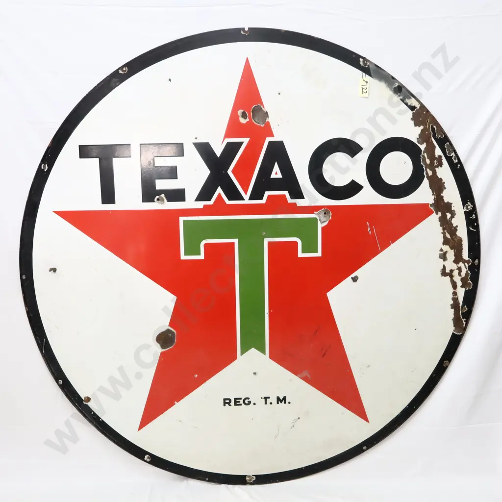 LARGE Double Sided Texaco Enamel Sign Image 1++