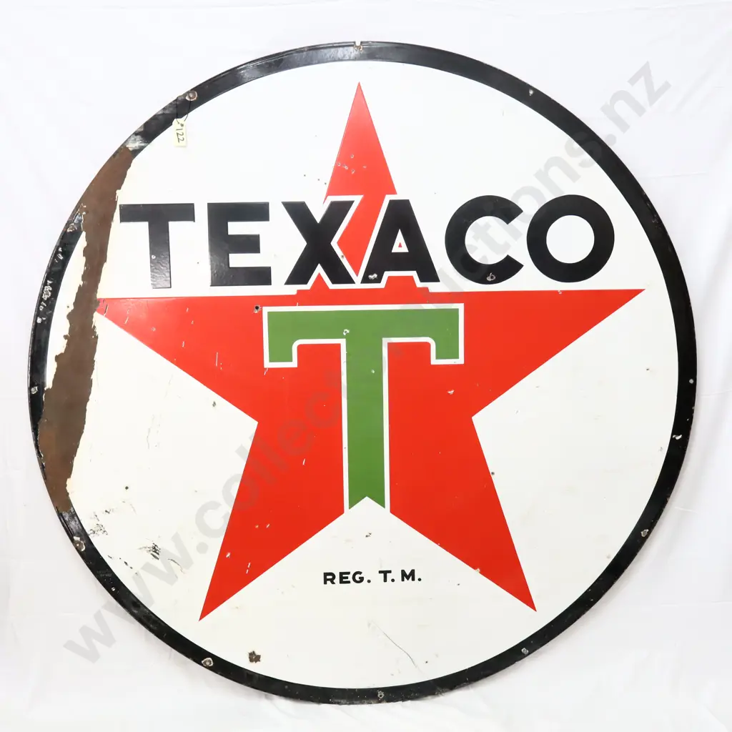 LARGE Double Sided Texaco Enamel Sign Image 1++